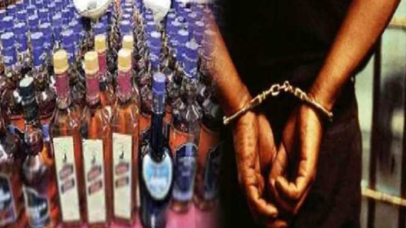 पुलिस ने अवैध शराब तस्कर को किया गिरफ्तार