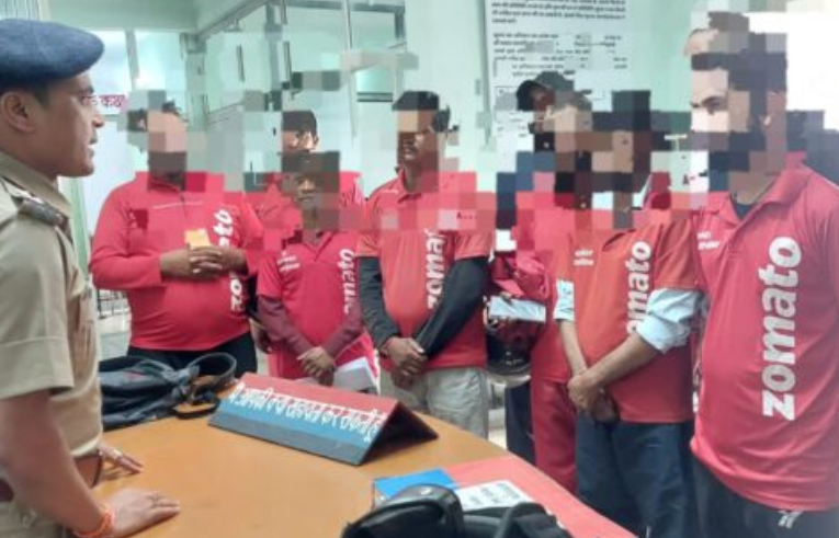 पुलिस ने डिलीवरी बॉयज के साथ मीटिंग कर उनका सत्यापन किया
