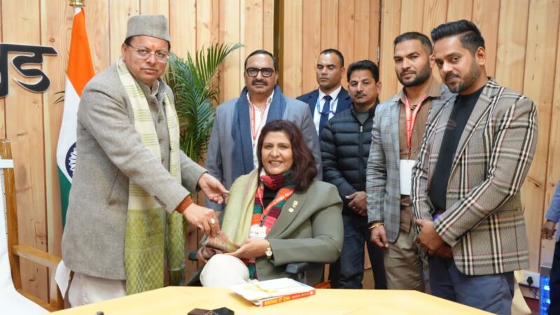 मुख्यमंत्री पुष्कर सिंह धामी से डॉ. दीपा मलिक ने की शिष्टाचार भेंट